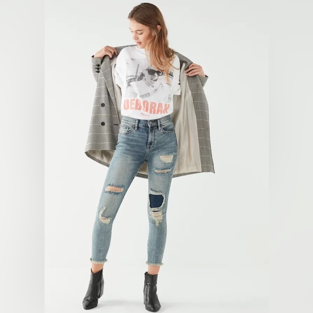 BDG twig crop high-rise distressed skinny jeans